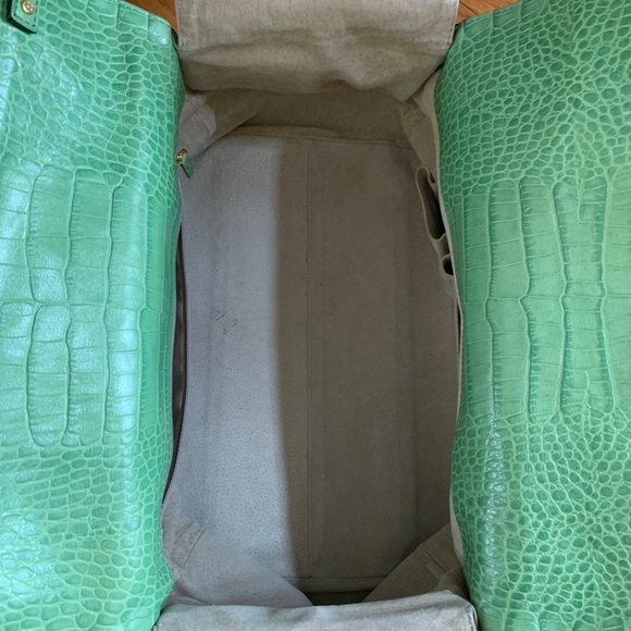 Kate Spade Green Croc Leather Shoulder Bag - Picture 8 of 9